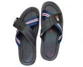 Chinelo Masculino Couro Tommy Hilfiger Original-Pto/Bco.